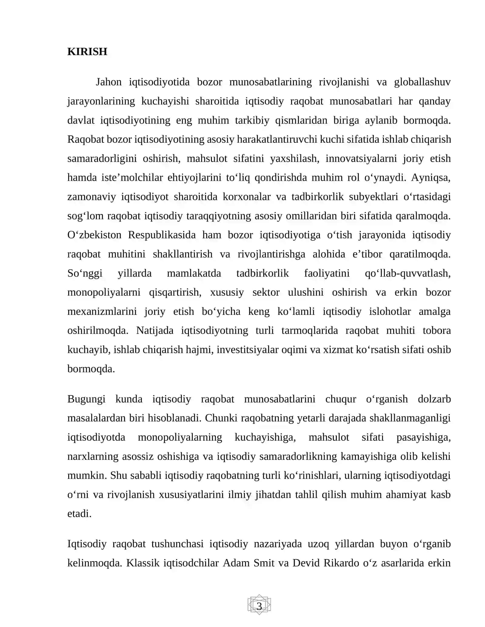 "Iqtisodiy raqobat munosabatlarining shakllanish" 3