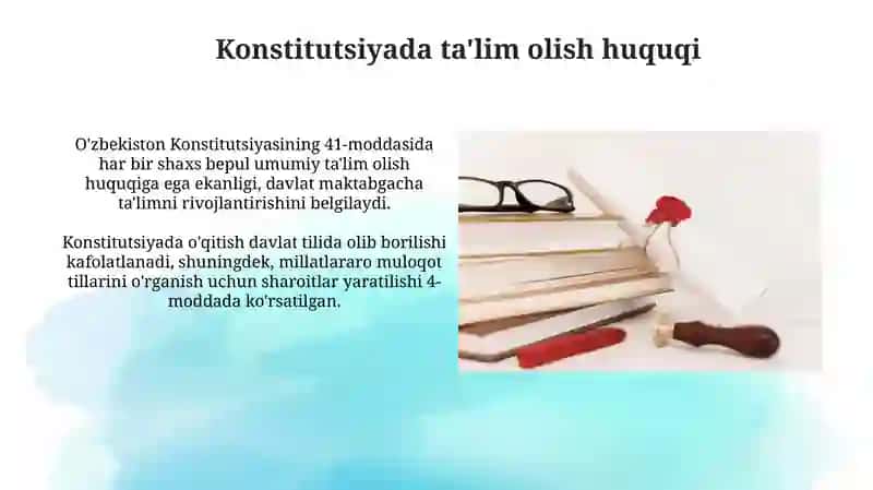 Kunustututsiyada talim olish huquqi 3
