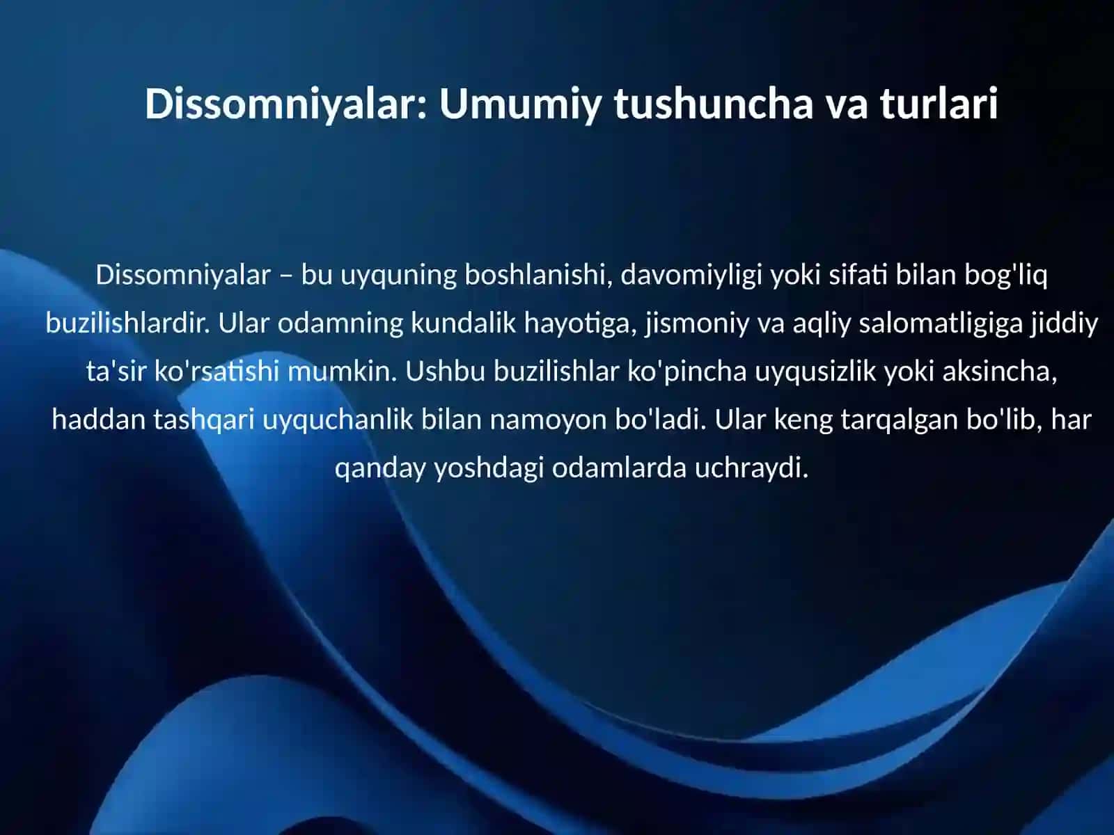 Dissomniyalar 3