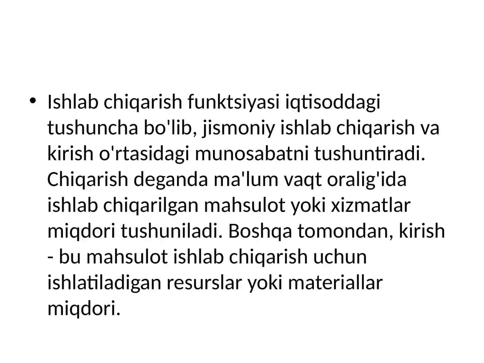 Ishlab chiqarish funktsiyasi nazariyasi 3