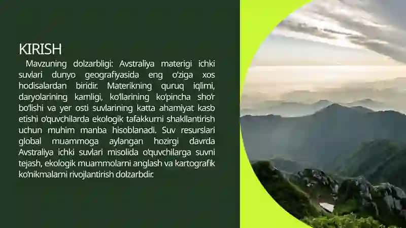Afrika materigi ichki suvlari mavzusini o‘qitish metodikasi 3