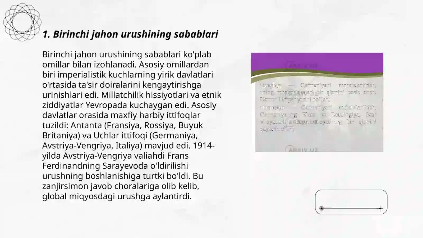 Oripova Durdonaxon - Birinchi jahon urushi 3