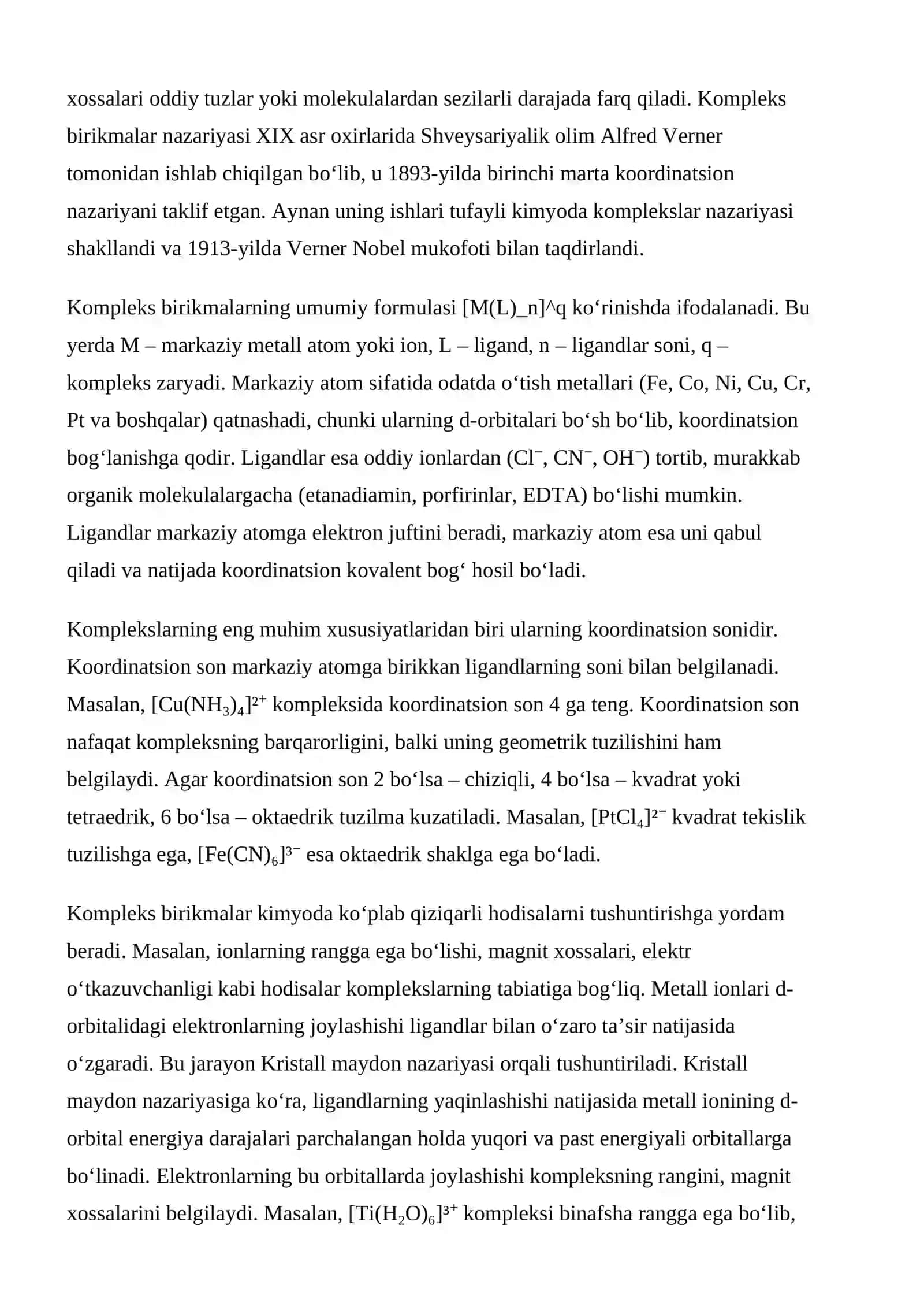 Kompleks birikmalar 3