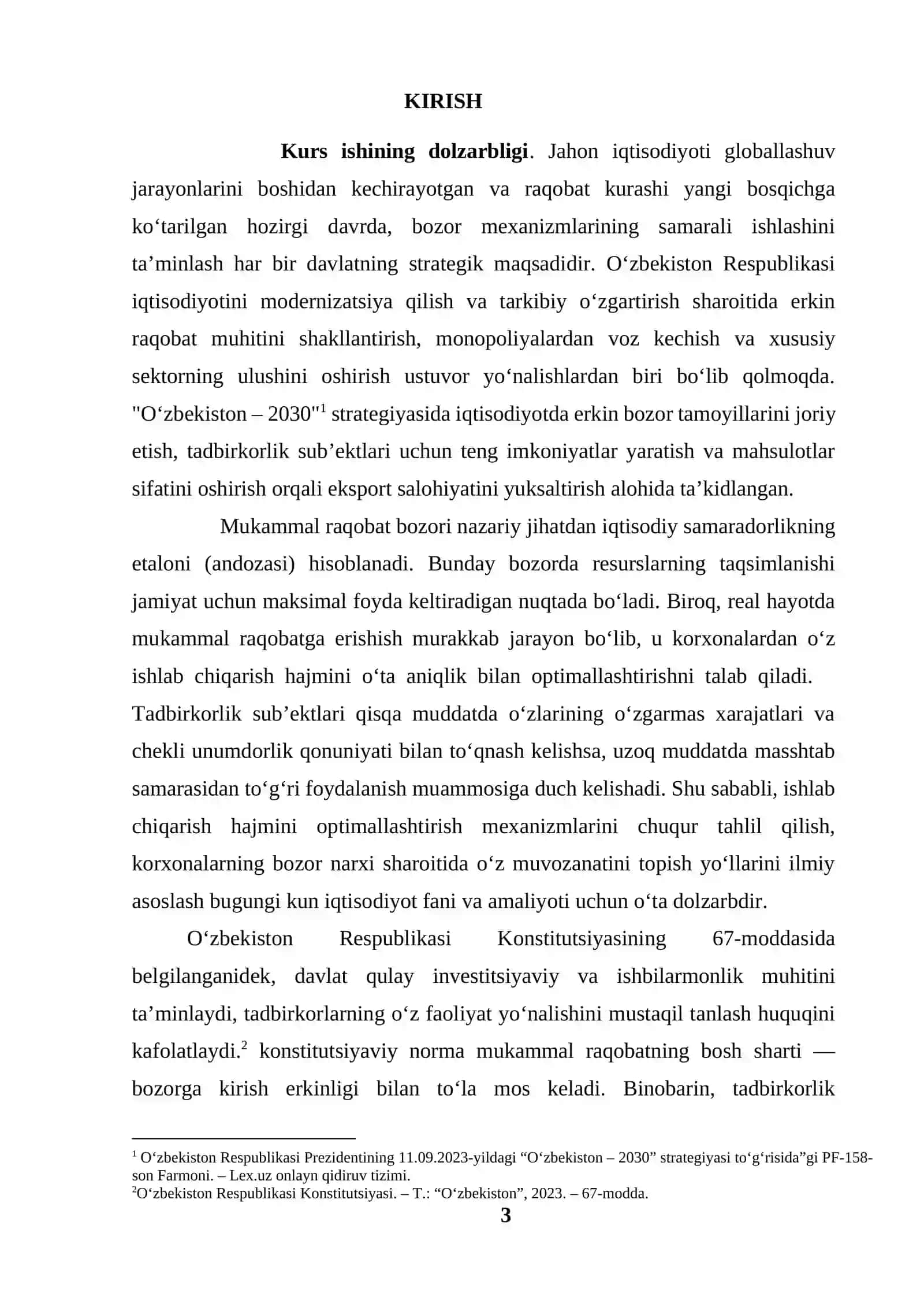 Mukammal raqobat sharoitida narx va ishlab chiqarish hajmini aniqlash 3