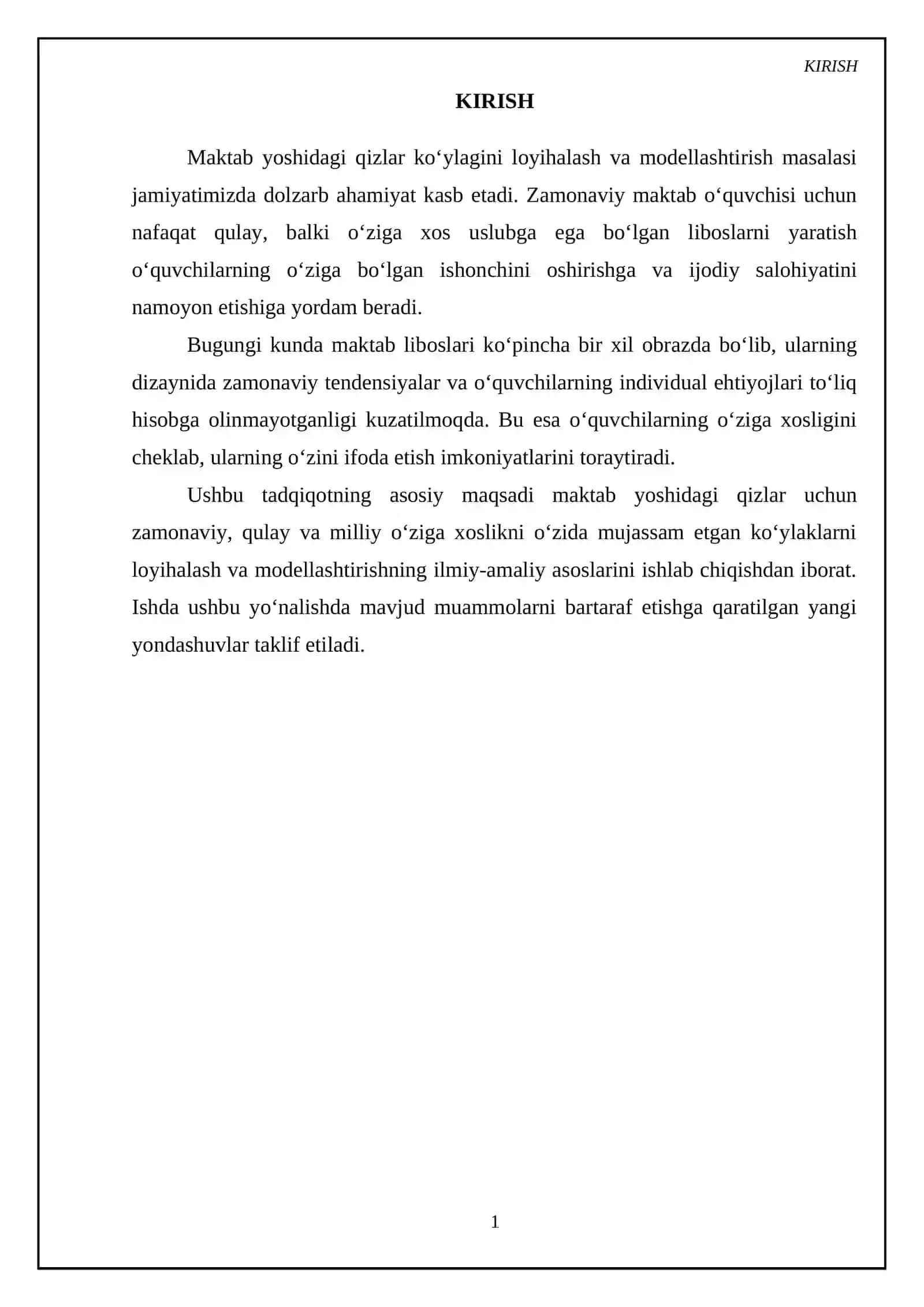 Maktab yoshidagi qizlar ko`ylagini loyihalash va modellashtirish 3