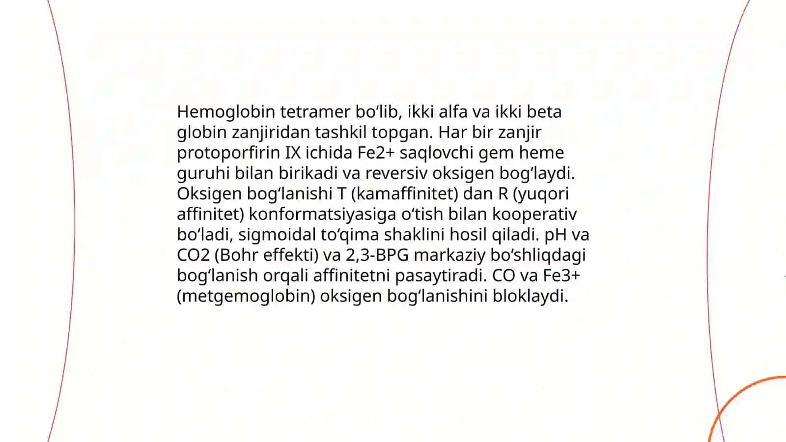 Qonda kislorod va karbonat angidrid tashilish biokimyoviy mexanizmi 3
