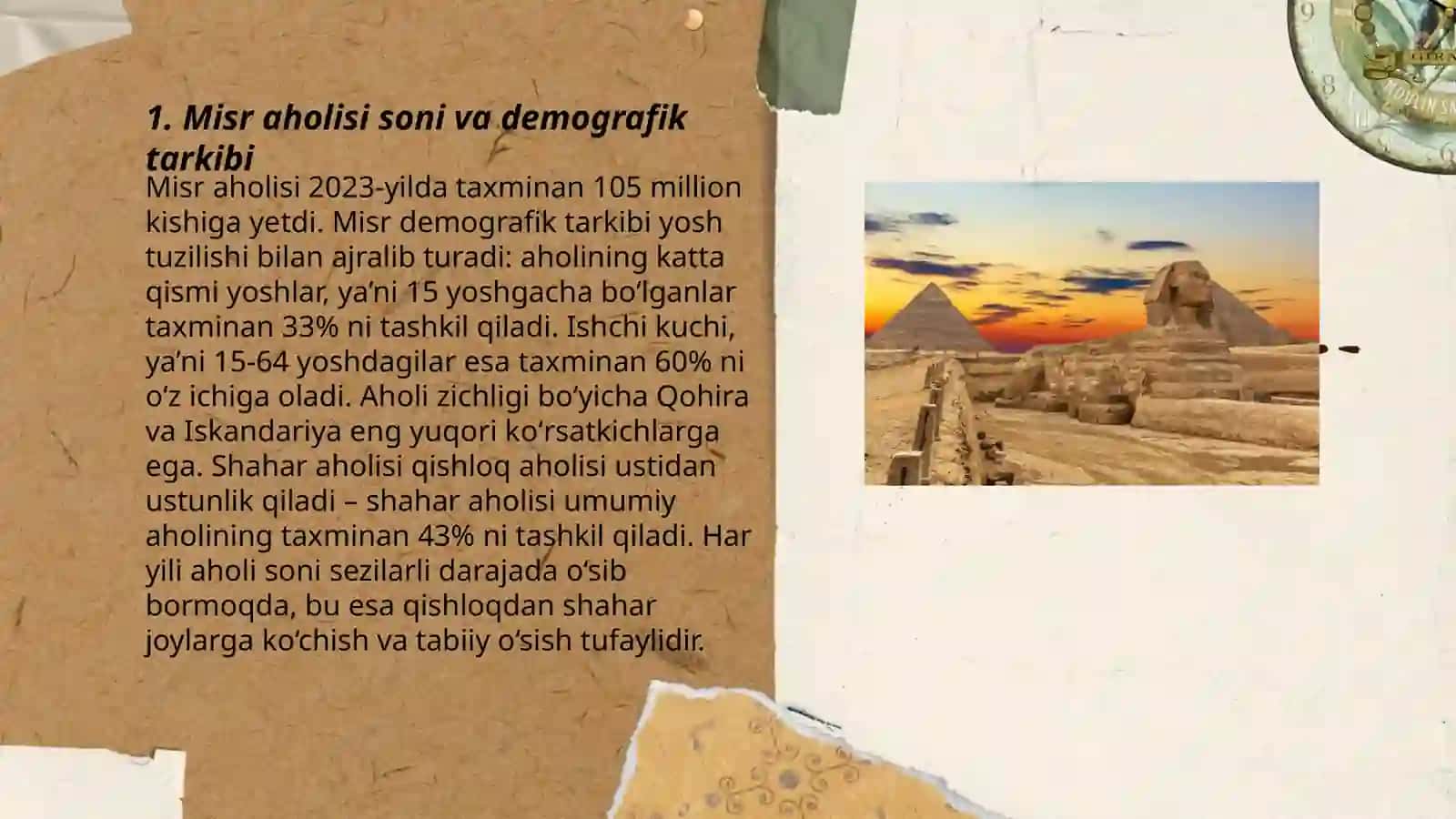 Misr hayoti iqtisodiyoti aholisi haritasi madaniyati talimi 3