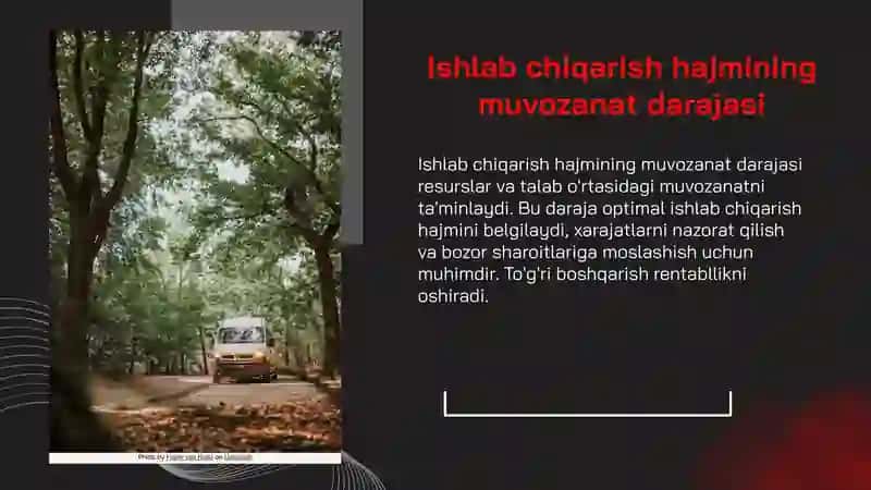 Ishlab chiqarish hajmining muvozanat darajasi 3