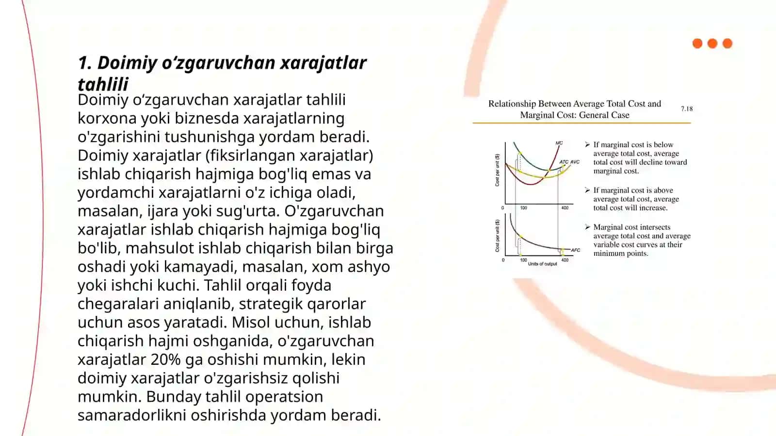 Doimiy oʻzgaruvchan xarajatlar tahlili 3