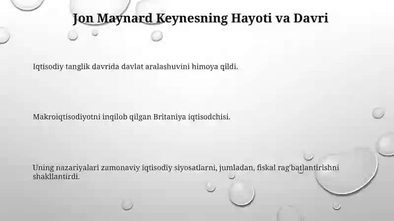 Keyns va keynschilik ta'limoti 3