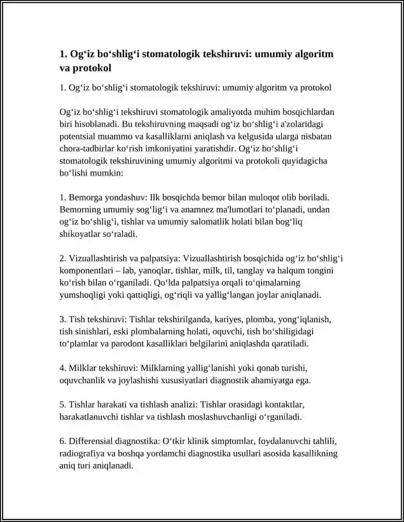OGIZ BOSHLIGI AZOLARINING STOMATOLOGIK TEKSHIRISH KORSATKICHLARI 3