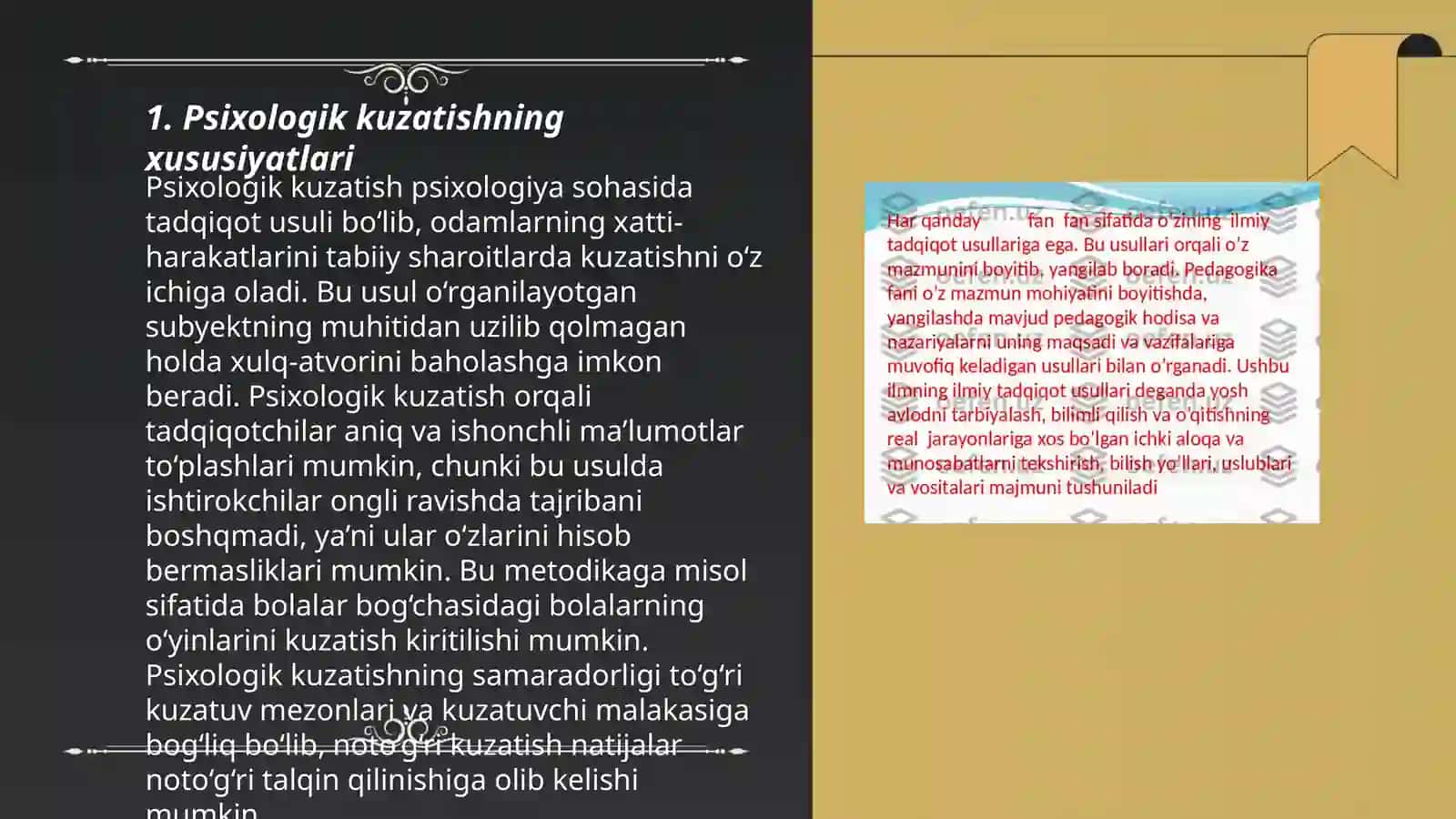 Psixologiya tadqiqot metodlari:kuzatish,eksperiment 3