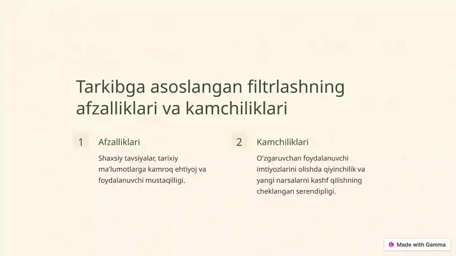 Tarkibga Asoslangan Filtrlashni Tushunish 3