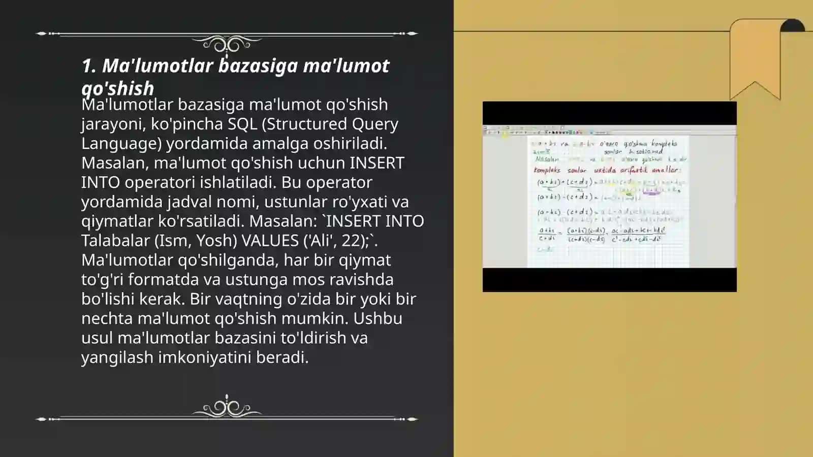 Ma'lumotlar Bazasiga Ma'lumot Qo'shish 3