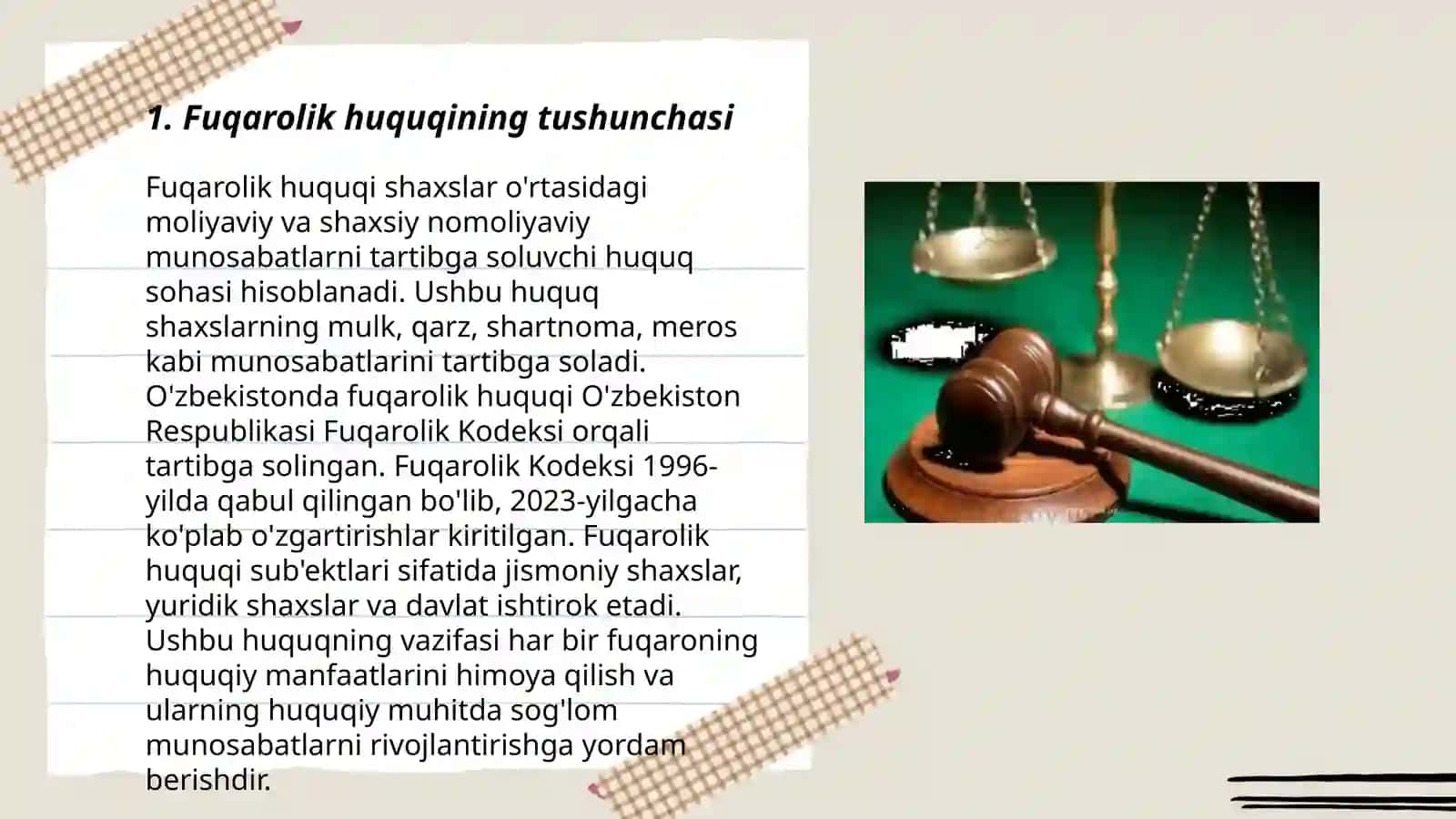 Fuqarolik huquqining tushunchasi va predmeti 3