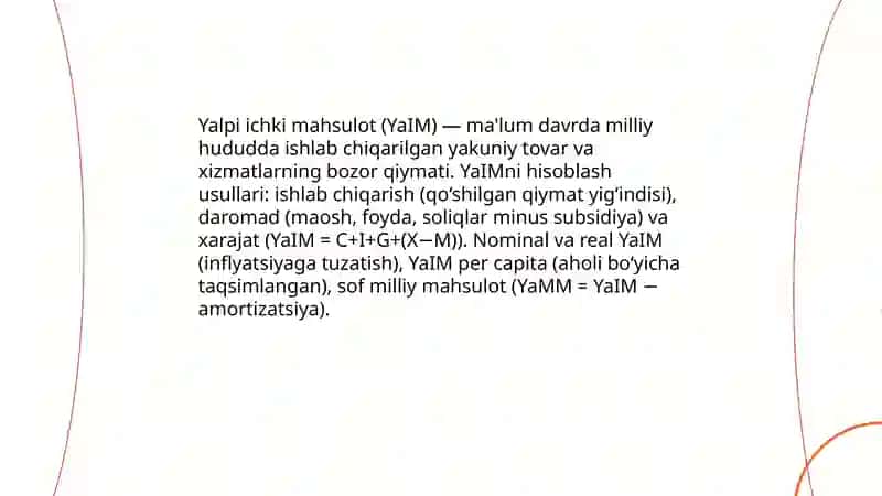 Yalpi ichki mahsulot (YaIM) 3