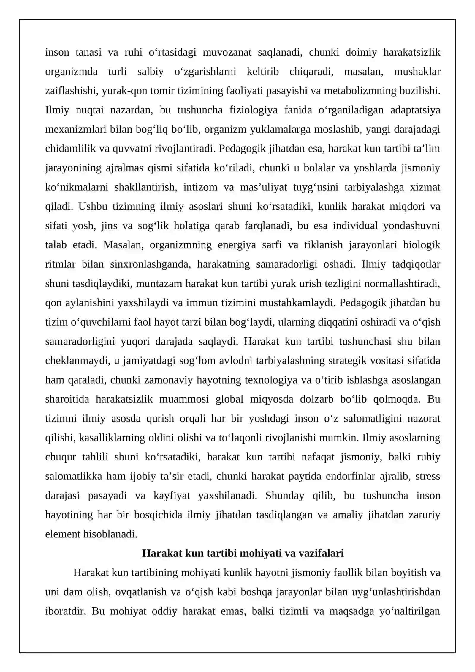 O‘quvchilarning harakat kun tartibini shakllantirishga yo‘naltirilgan jismoniy tarbiya 3
