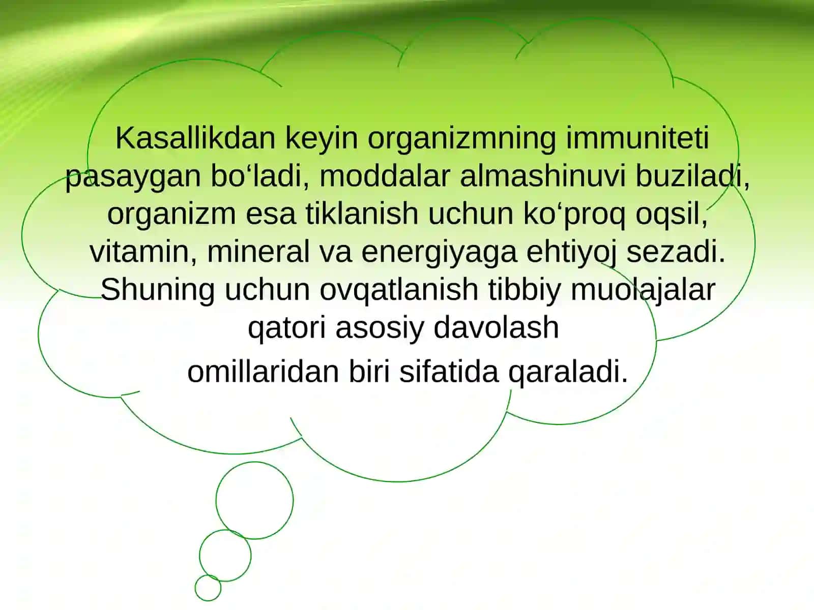 Bemorlarning ovqatlanishini tashkil qilish va sifatini nazorat qilish 3