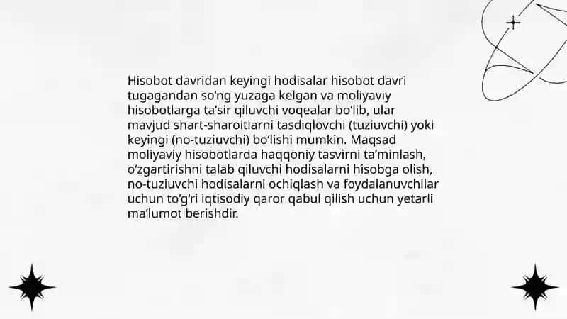 Hisobot davridan keyingi hodisalar 3