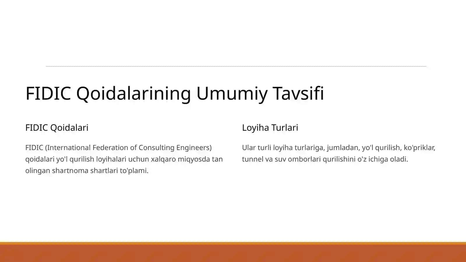 FIDIC qoidalariga muvofiq mustaqil tashkilotlar 3