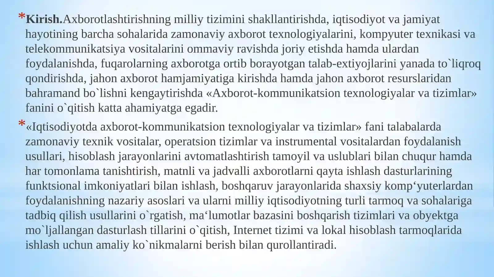 Axborot-kommunikatsion texnologiyalar va tizimlarning asosiy tushunchalari va tasnifi 3