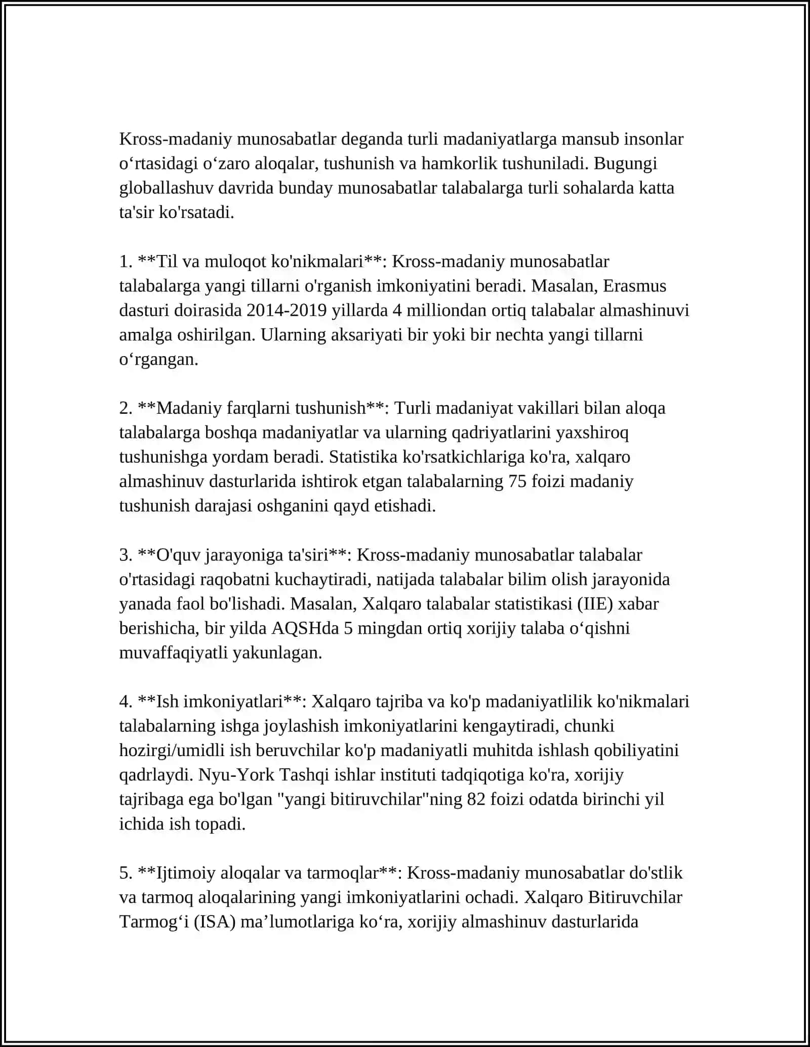 TALABALAR JAMOASIDA KROOS MADANIY MUNOSABATLARNING IJTIMOIY PSIXOLOGIK XUSUSIYATLARI 3