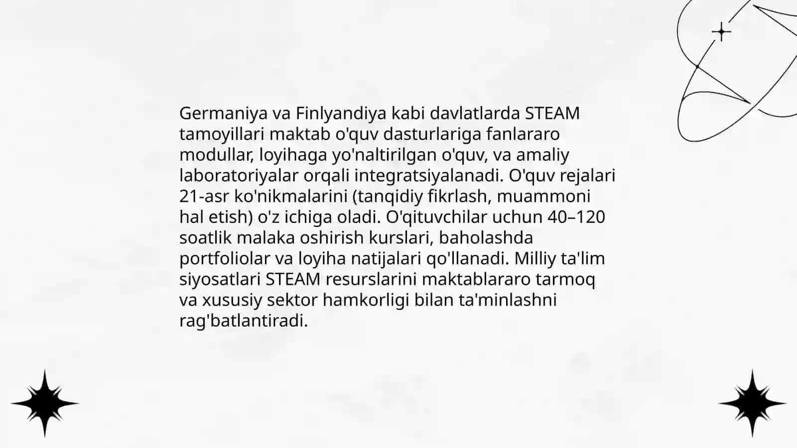 Xorijiy davlatlarda talim tarbiya jarayonida STEAM dan foydalanish 3