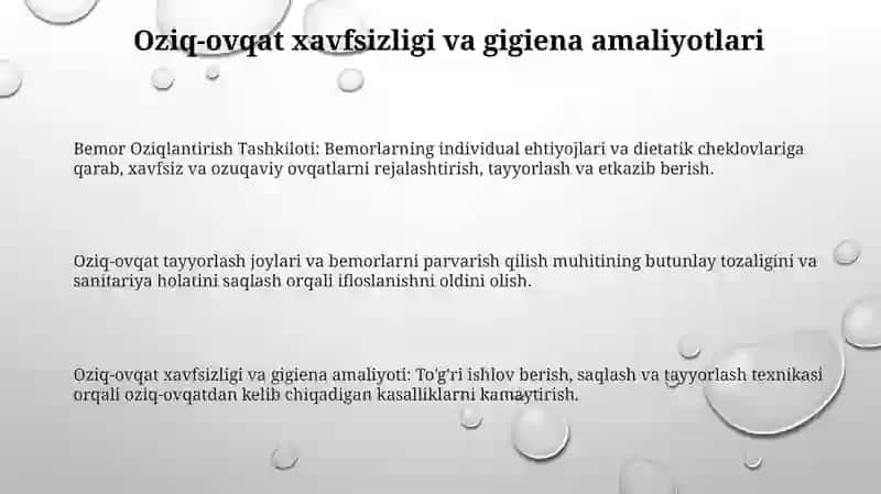 Bemorlarning ovqatlanishini tashkil qilish va uning gigenik nazorati 3