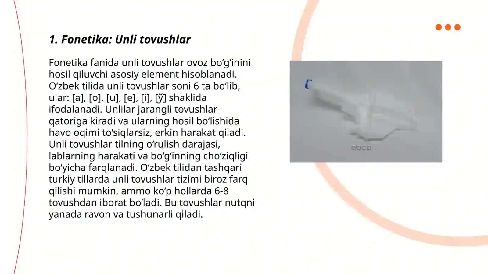 Fonetika.Unli va undoshlar.Leksikologiya.Ma'no ko'chish usulluri.Sintaksis.Gap bo'laklari 3
