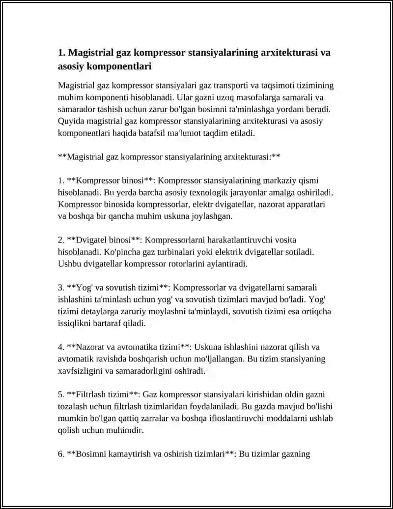 MAGISTIRIAL GAZ KOMPRESSOR STANSIYALARI 3