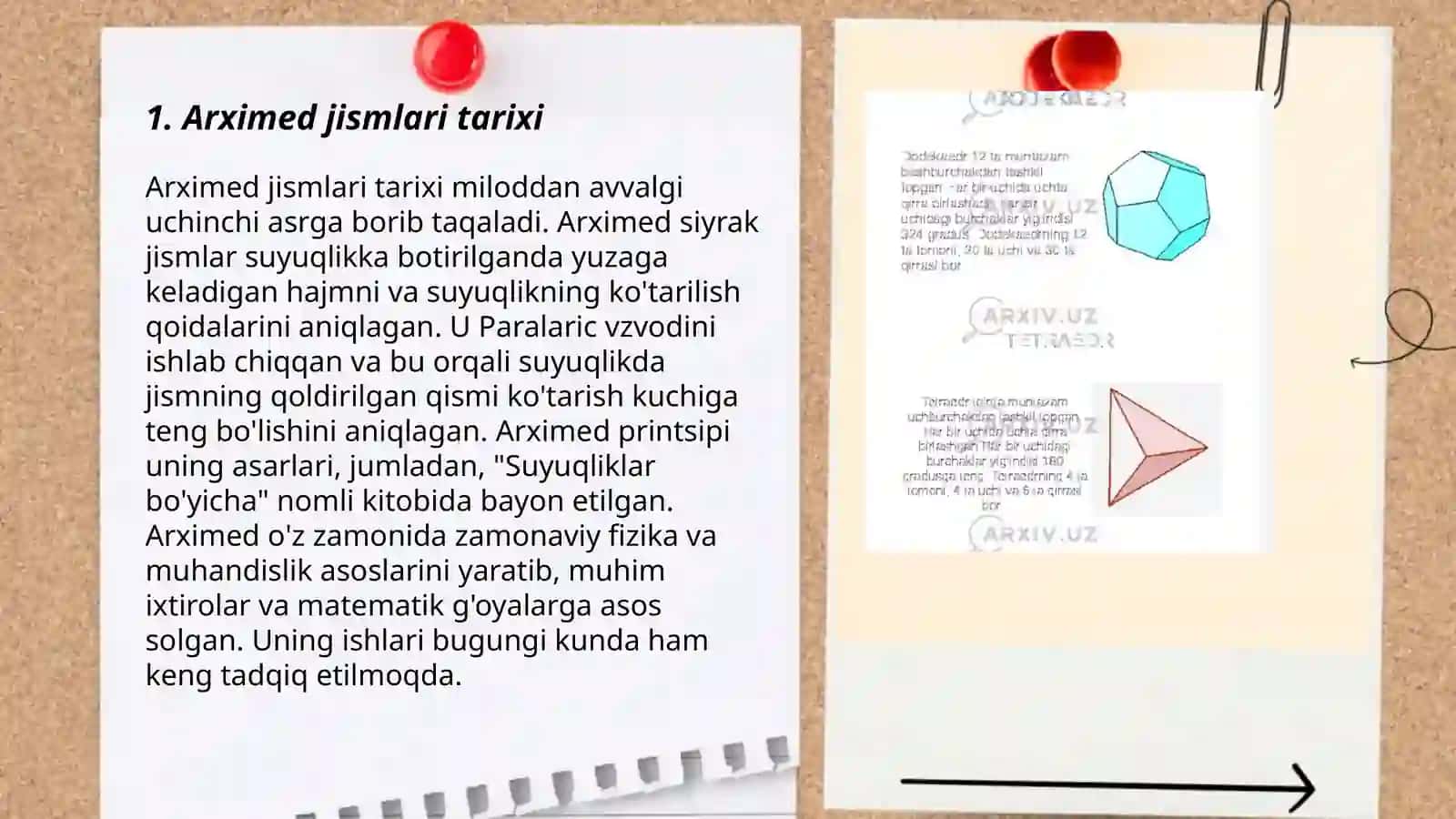 Arximed jismlari(jami 13xil yarim muntazam ko'pyoqliklar) 3