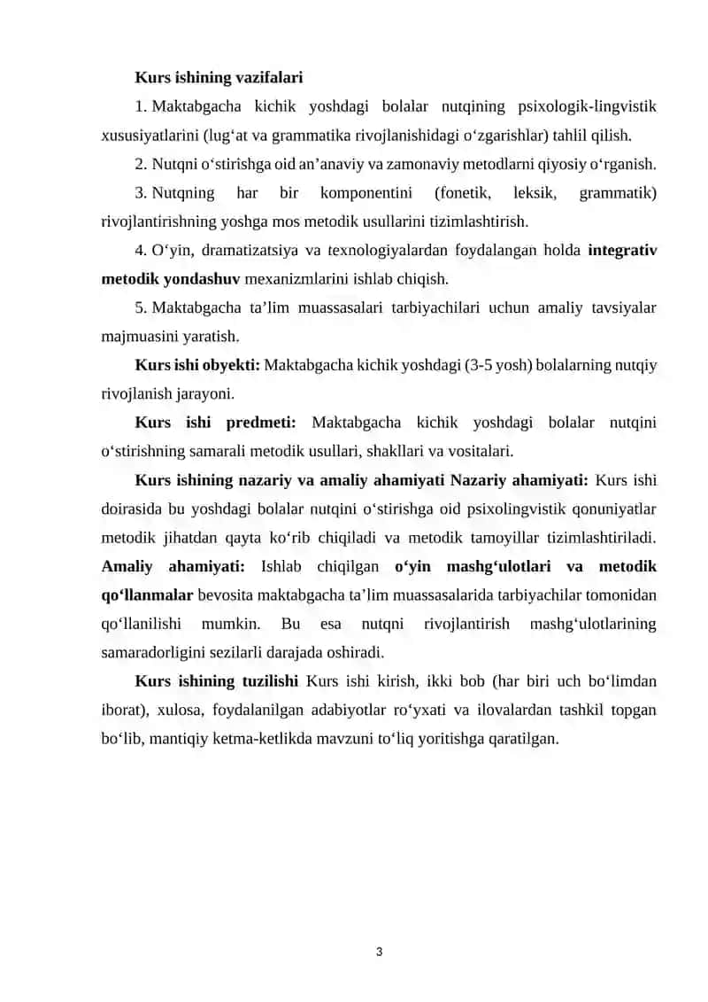 MAKTABGACHA KICHIK YOSHDAGI BOLALAR NUTQINI O‘STIRISHNING METODIK MASALALARI 3