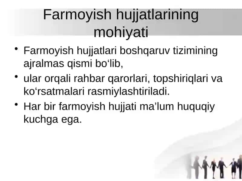 Farmoyish hujjatlarining turlari 3