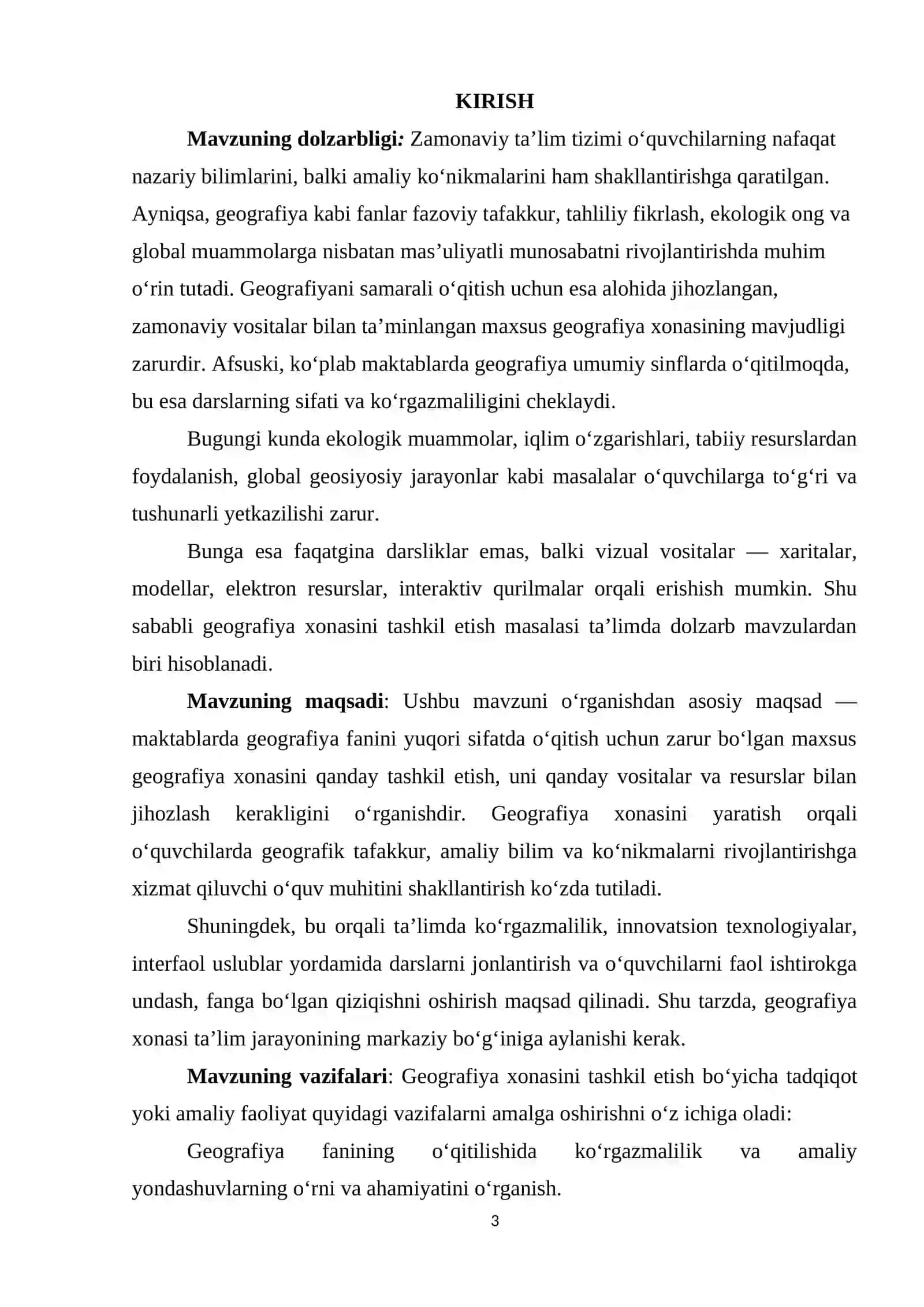 Maktabda geografiya xonasini tashkil etish 3