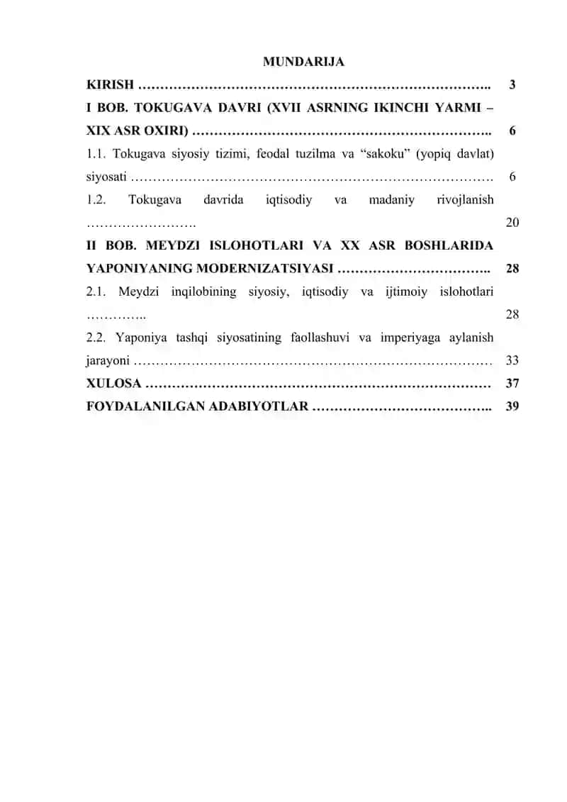 XVII asrning ikkinchi yarmi – XX asr boshlarida Yaponiya 3