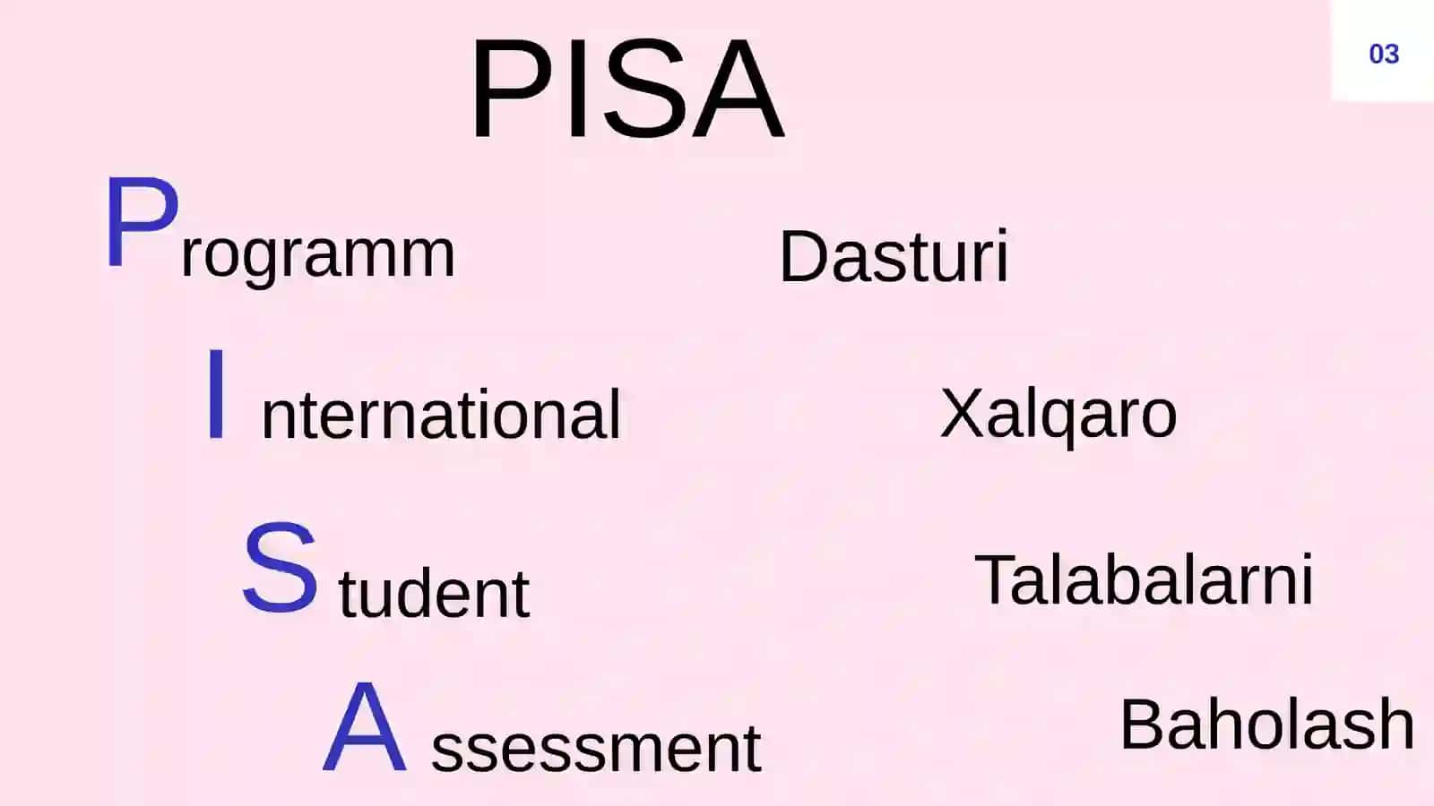 PISA xalqaro baholash dasturi 3