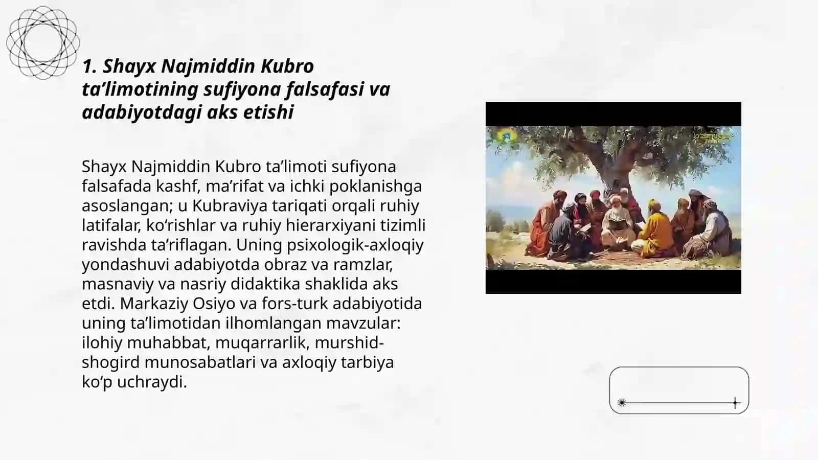 Shayx Najmiddin Kubro ta’limotining sufiyona falsafasi va adabiyotdagi aks etishi 3