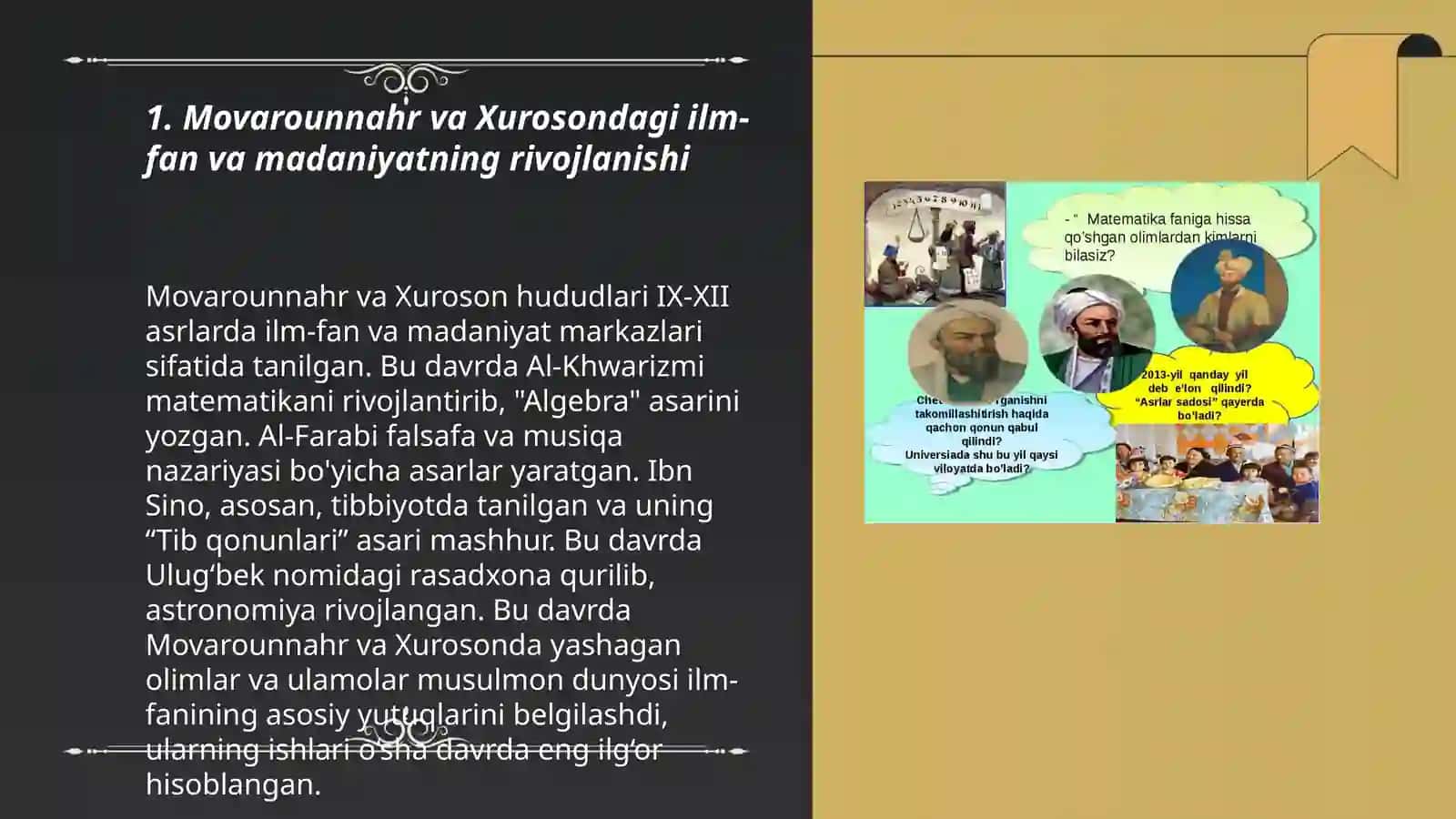 Movarounnahr va Xurosondagi Ilm-fan va Madaniyatning Rivojlanishi 3