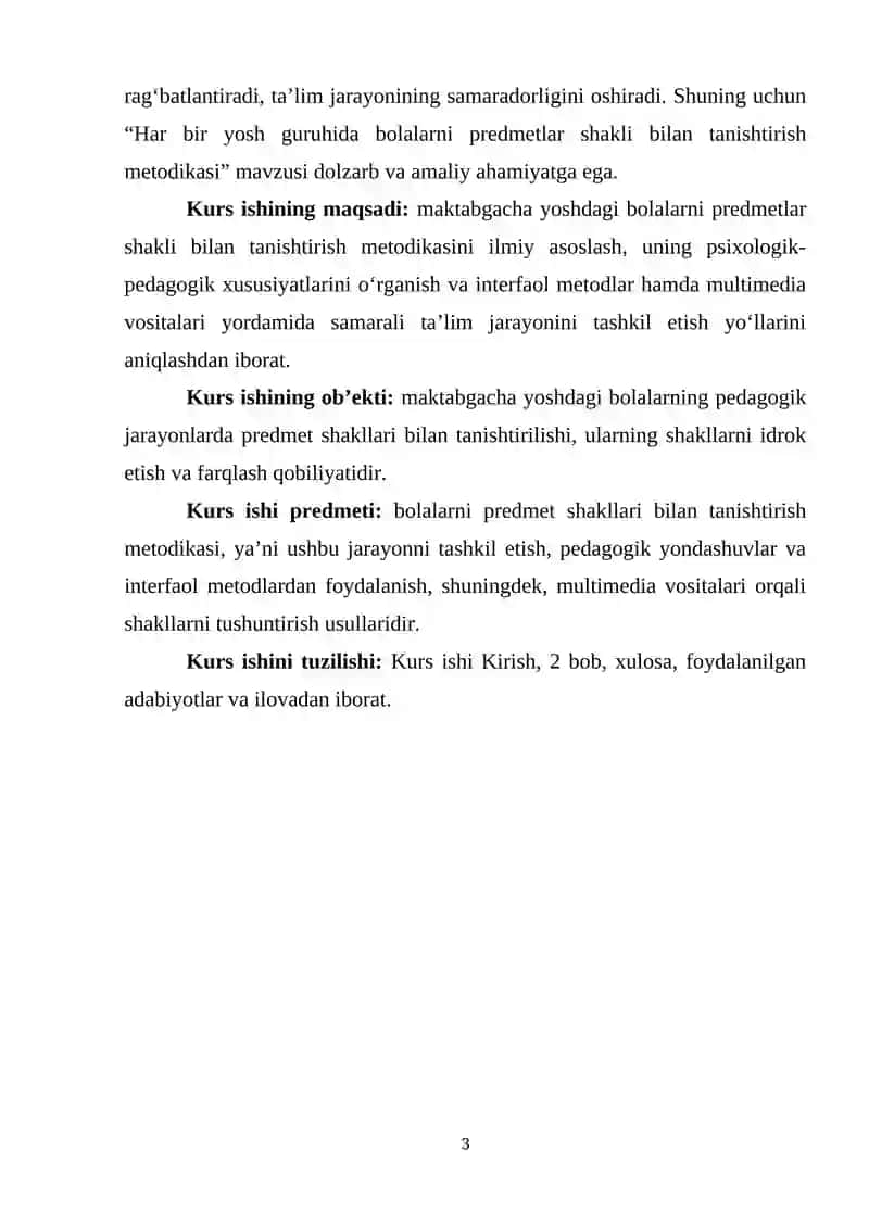 HAR BIR YOSH GURUHIDA BOLALARNI PREDMETLAR SHAKLI BILAN TANISHTIRISH METODIKASI 3