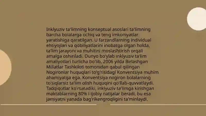 Inklyuziv ta'lim modellari:tahlili va xususiyatlari 3