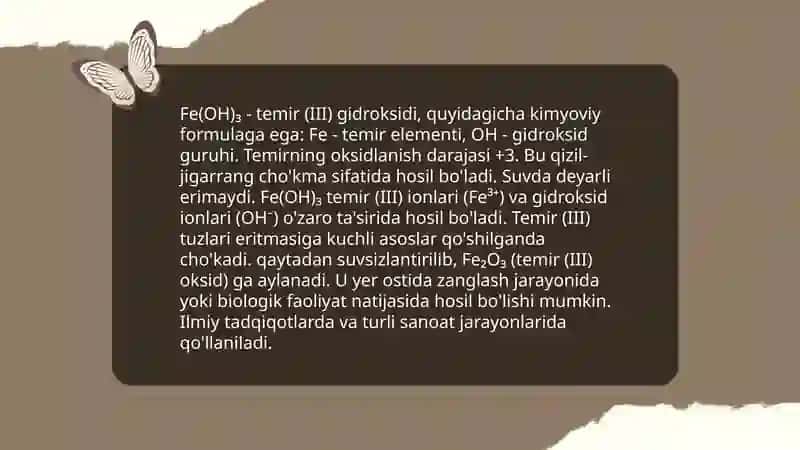 Fe(OH)3 mitsella tuzilishini sxemasi 3