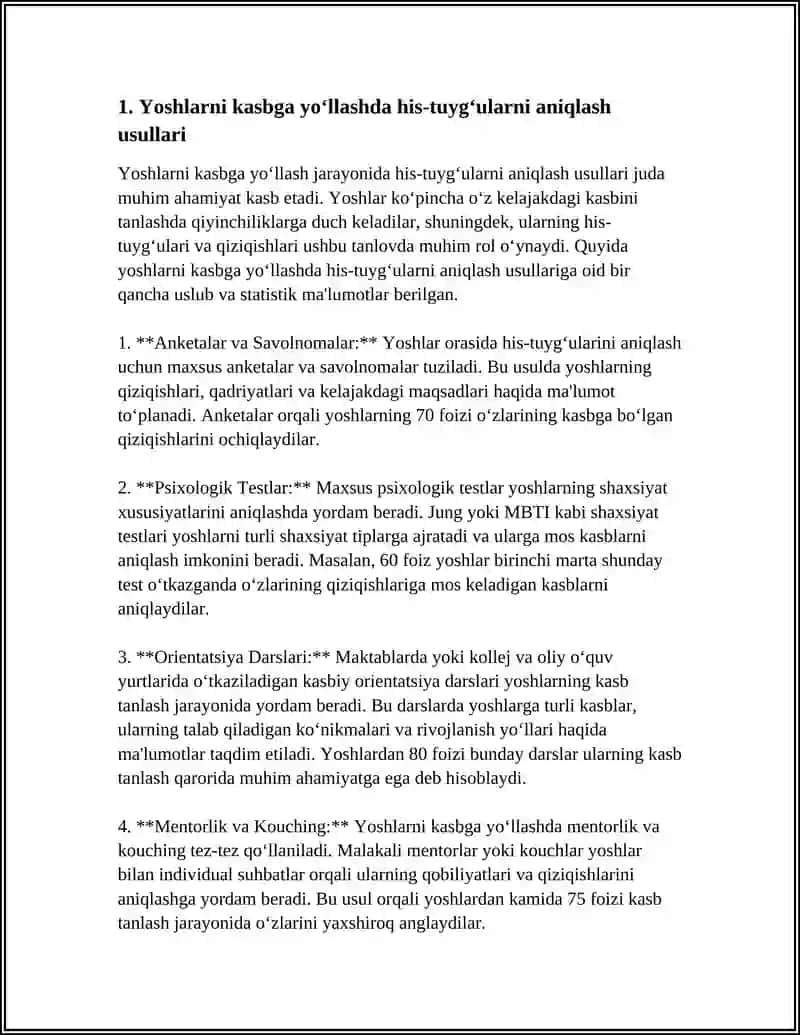 YOSHLARNI KASBGA YÕLLASHDA ULARNING HIS TUYG'ULARI VA IRODALARINI HISOBGA OLISH 3