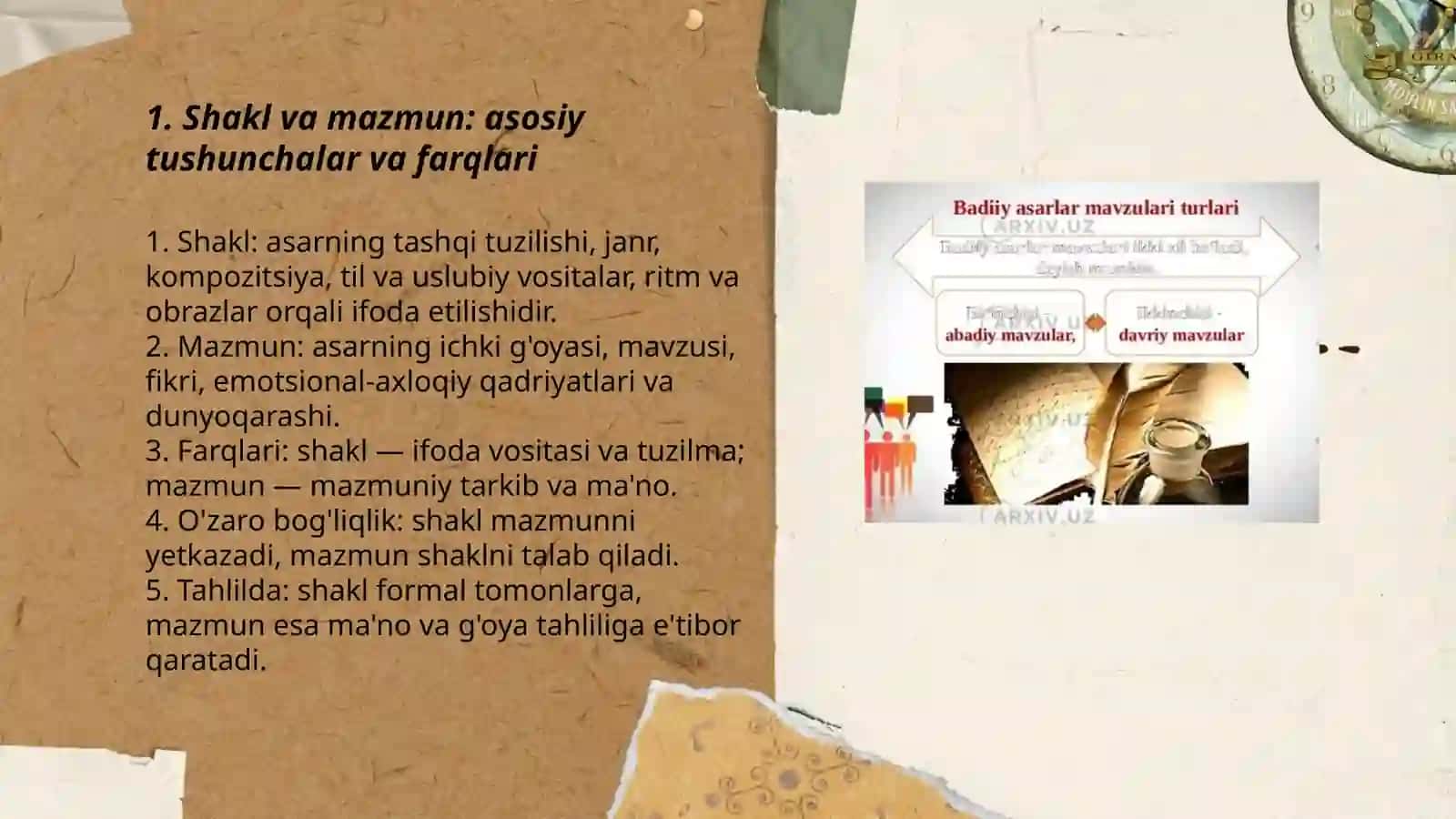Badiiy asarda shakl va mazmun 3