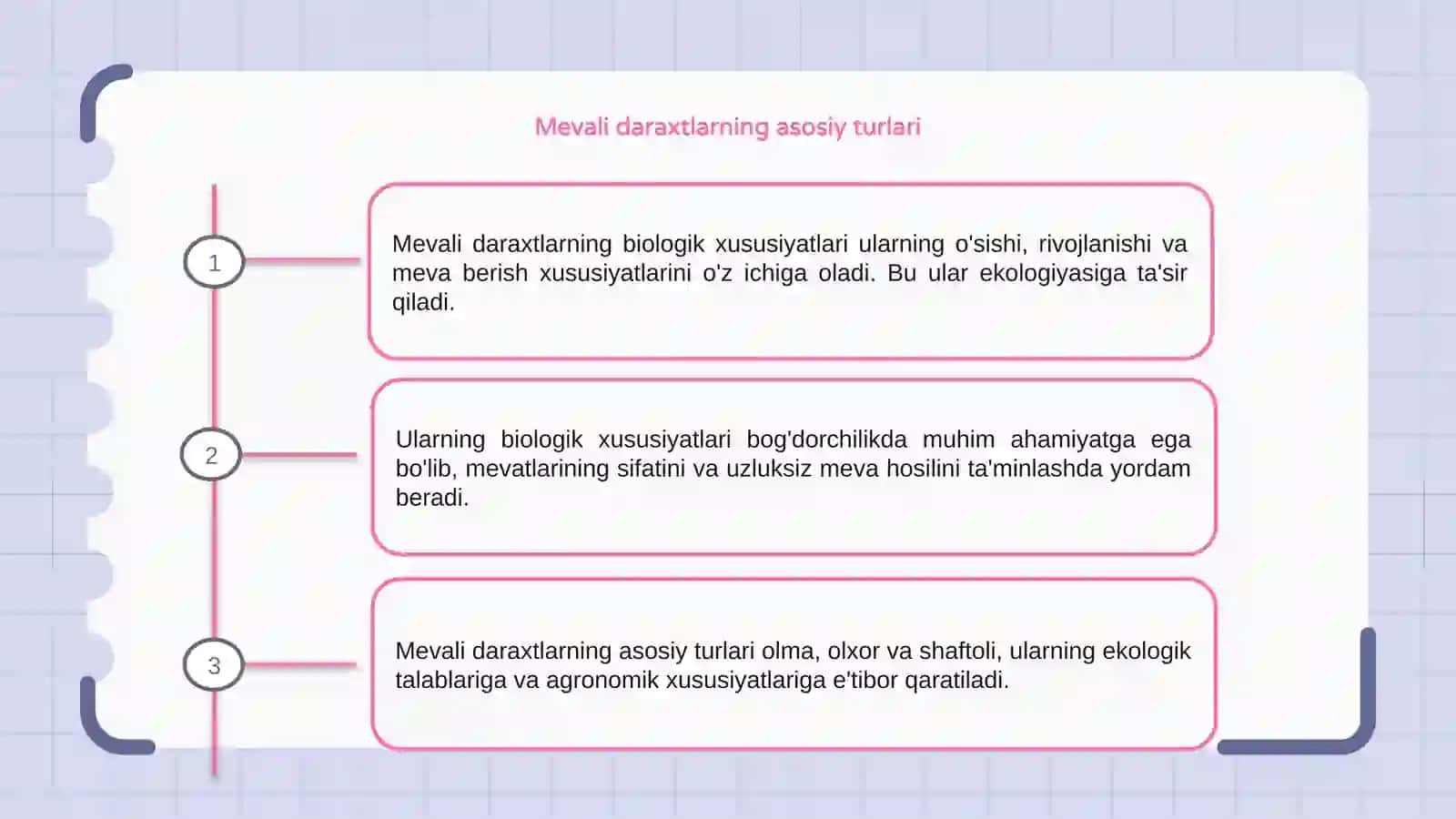 Mevali daraxtlarning biologik xususiyatlari va ularning bog'dorchilikdagi ahamiyati 3