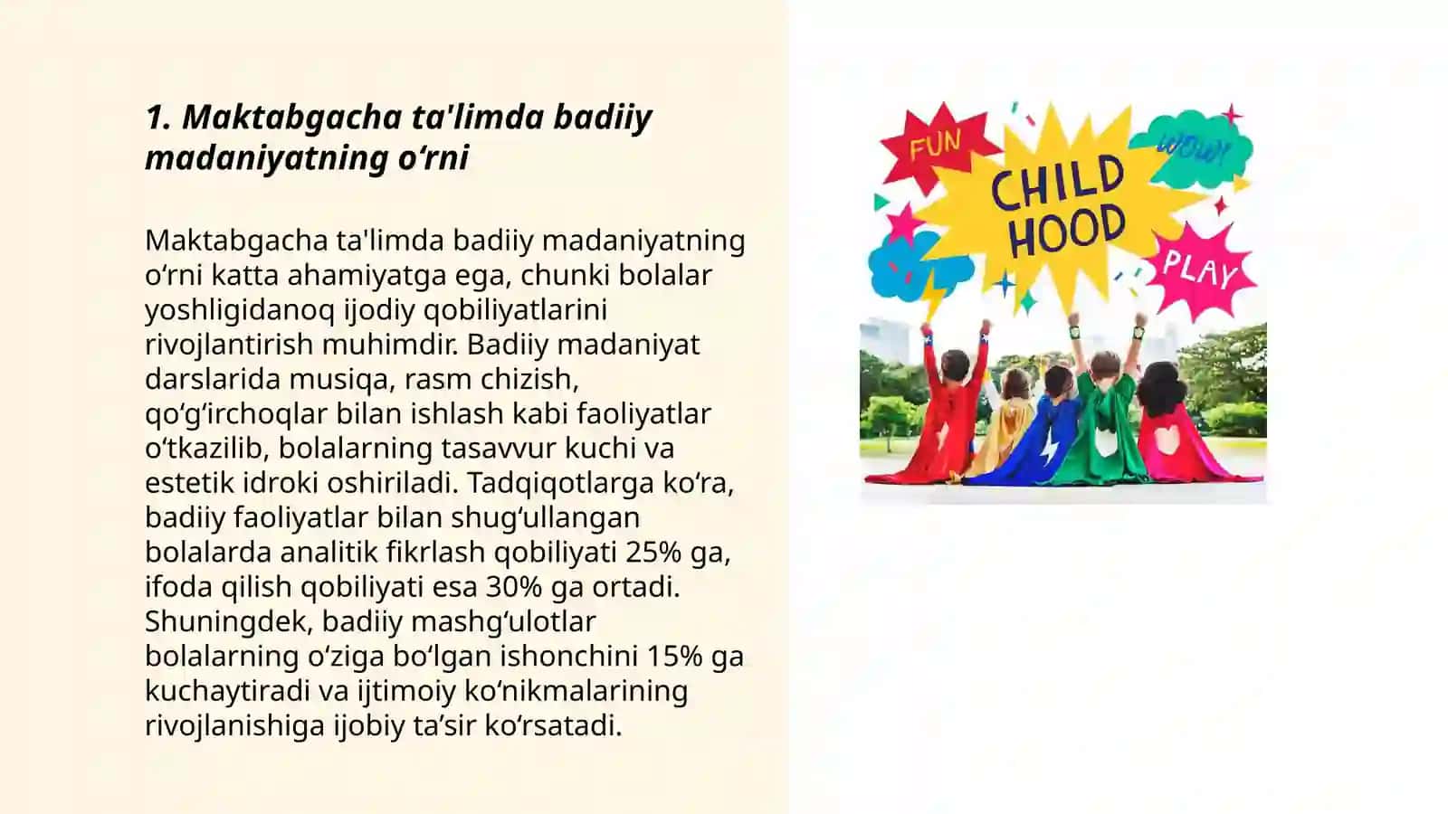 Maktabgacha ta'lim yoshidagi bolalarning badiiy madaniyat asoslarini rivojlantirish 3