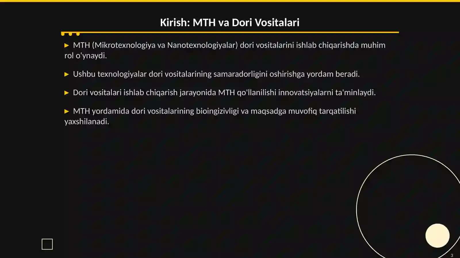 Dori Vositalarini Ishlab Chqarishda MTHning O'rni va Ahamiyati 3