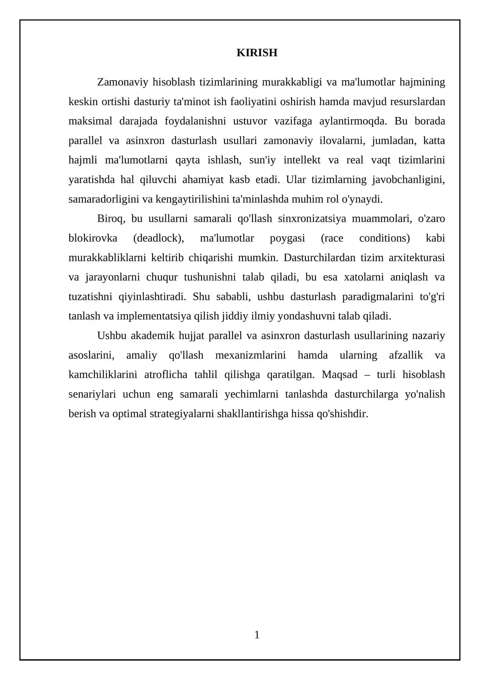 Parallel va asinxron dasturlash usullari 3