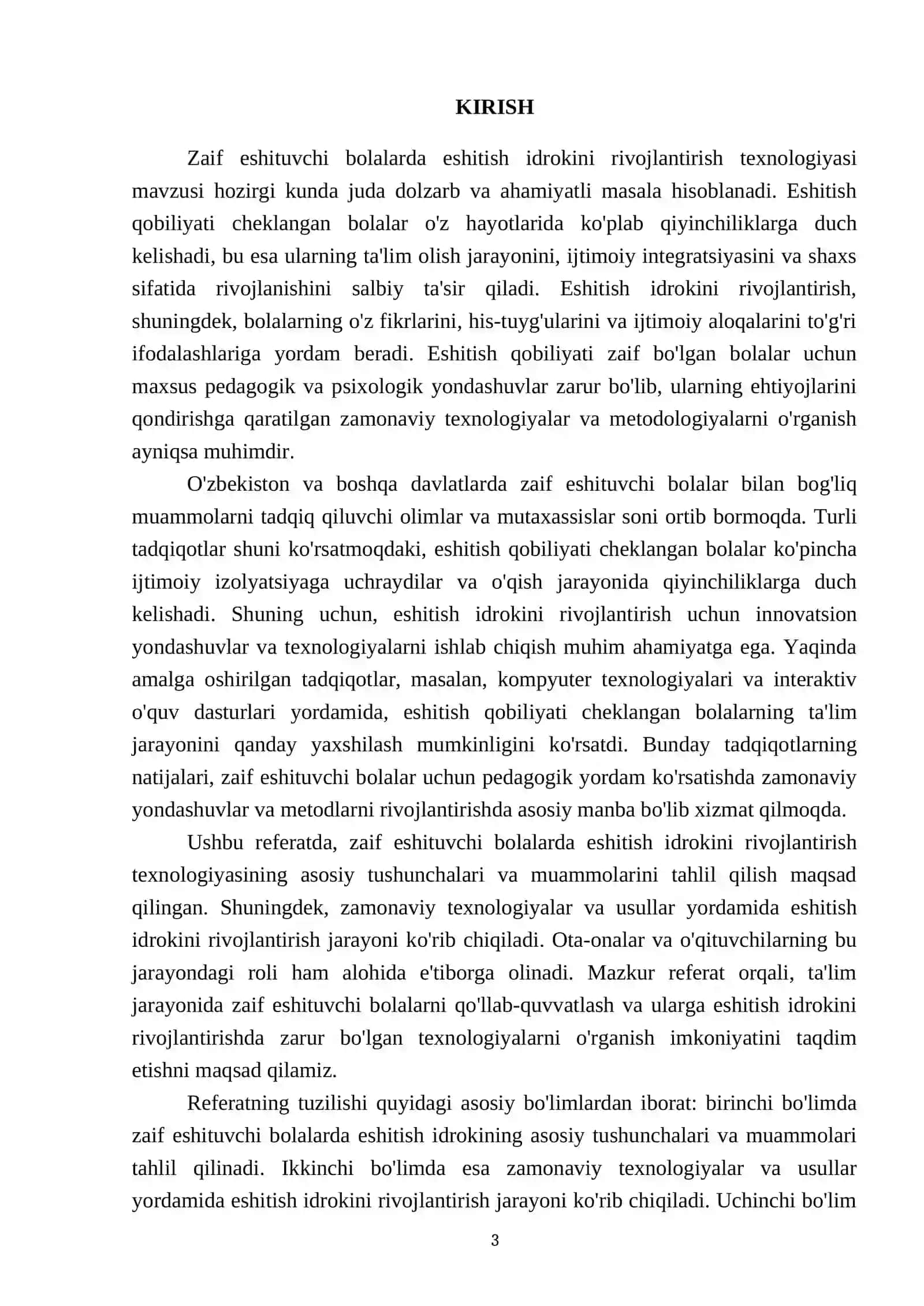 Zaif eshituvchi bolalarda eshitish idrokini rivojlantirish texnologiyasi 3