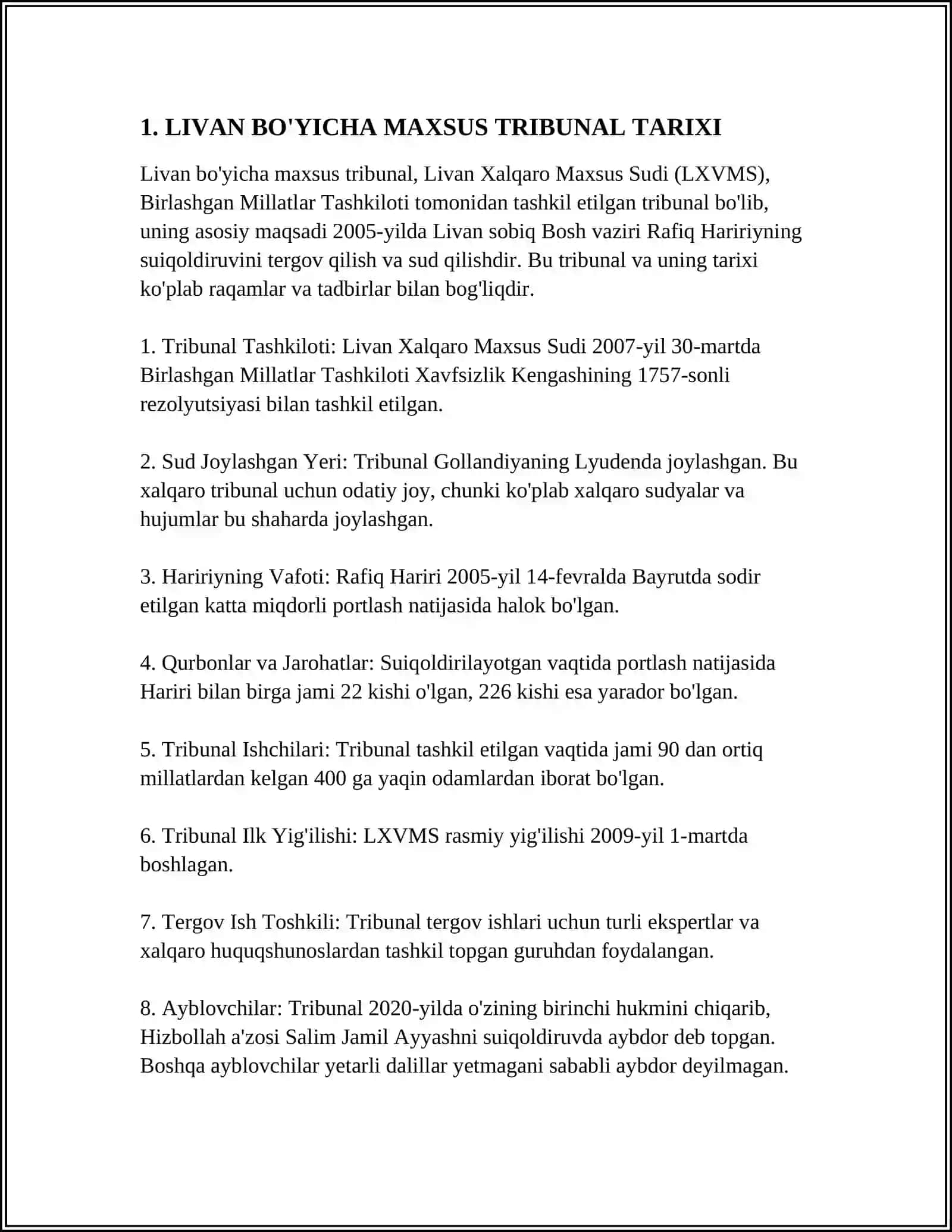 LIVAN BO'YICHA MAXSUS TRIBUNAL SHARQIY TIMORDAGI OG'IR JINOYATLARGA OID FAVQULODDA VAKOLATGA EGA KOLLEGIYALAR 3