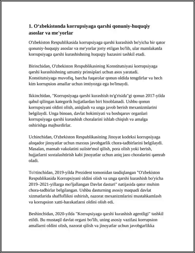 OʻZBEKISTONDA KORRUPSIYAGA QARSHI KURASH MEXANIZMLARI 3